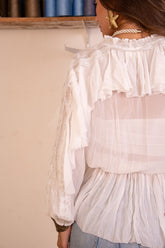 Elena offwhite chiffon top